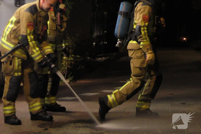 Brand in container snel geblust