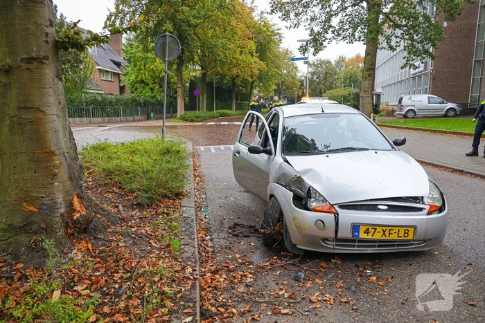 Automobilist eindigt tegen boom