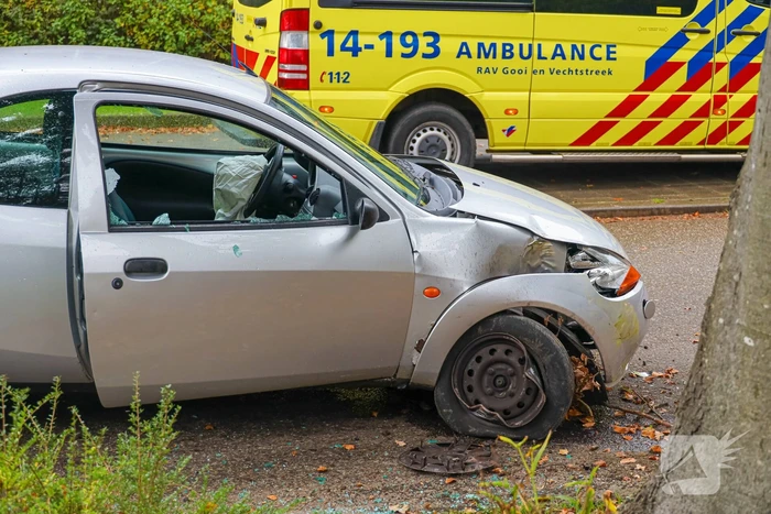 Automobilist eindigt tegen boom