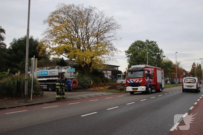 Gasleiding geraakt bij graafwerkzaamheden