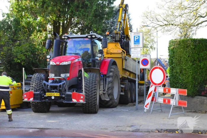 Gaslekkage bij wegwerkzaamheden