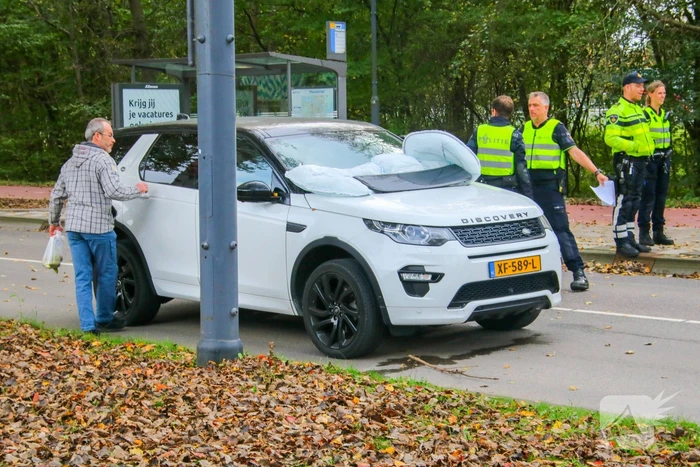 Overstekende voetganger belandt op motorkap van auto