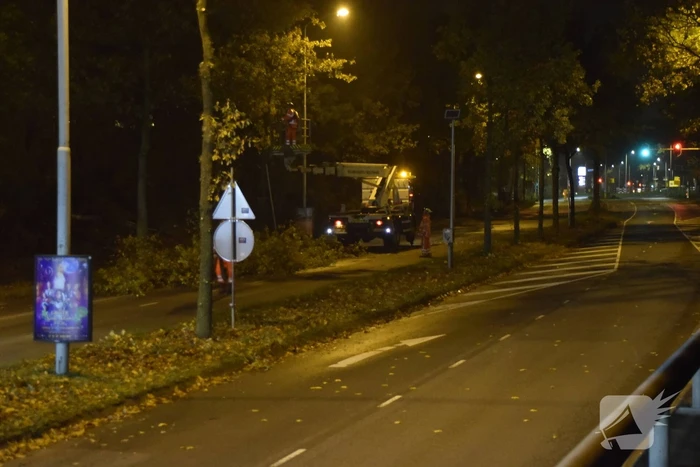 Weg afgesloten door plaatsing voetgangersbrug
