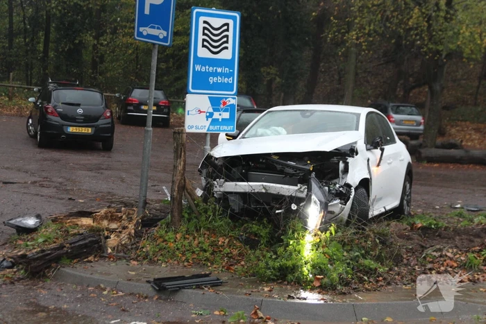 Auto klapt op paal