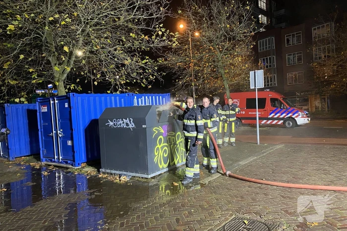 Brand in textielcontainer snel geblust