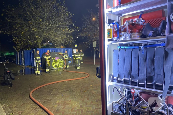 Brand in textielcontainer snel geblust
