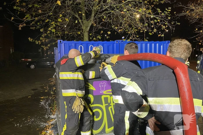 Brand in textielcontainer snel geblust
