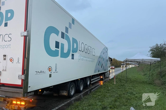 Veel vertraging door vrachtwagen met pech