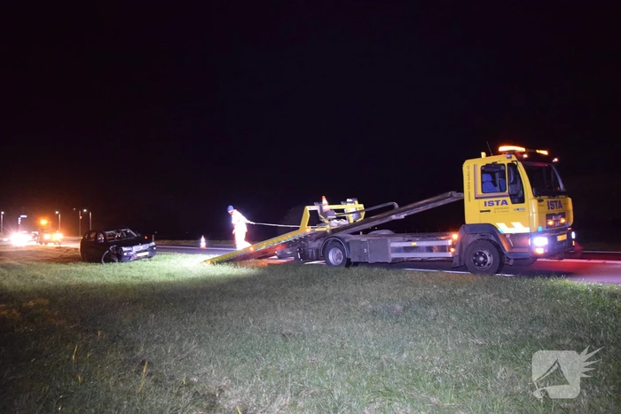 Auto zwaar beschadigd bij eenzijdig ongeval