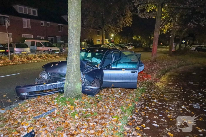 Automobilist eindigt tegen boom