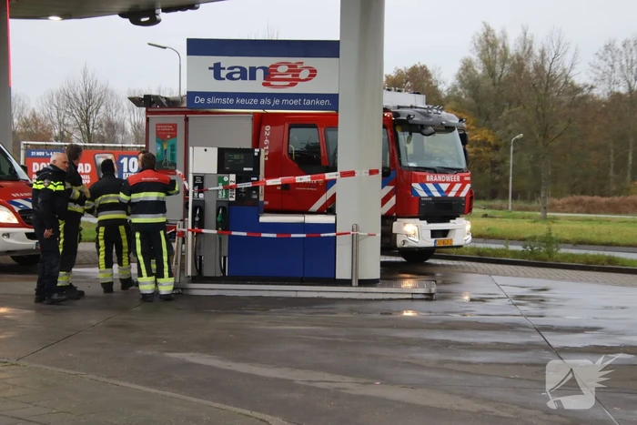 Brandstoflekkage bij tankstation