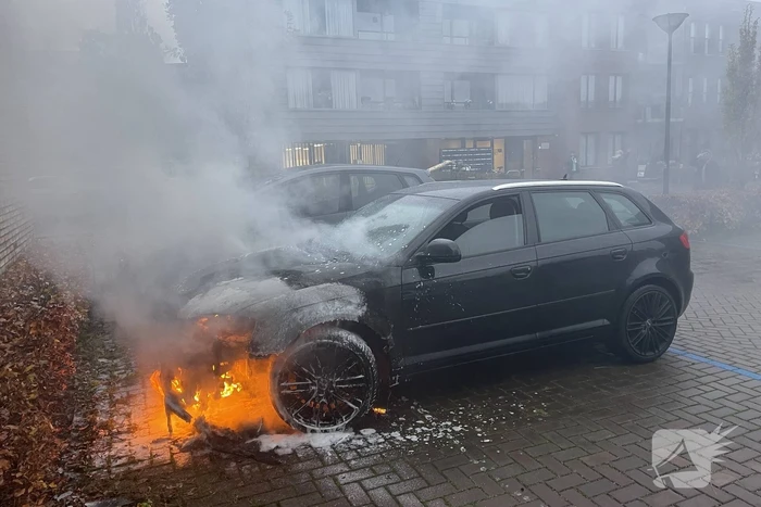 Auto al rijdend in brand gevlogen