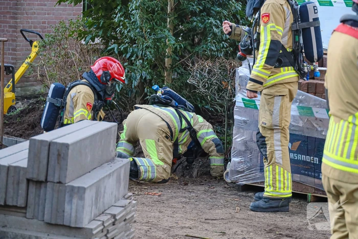 Gasleiding geraakt bij graafwerkzaamheden