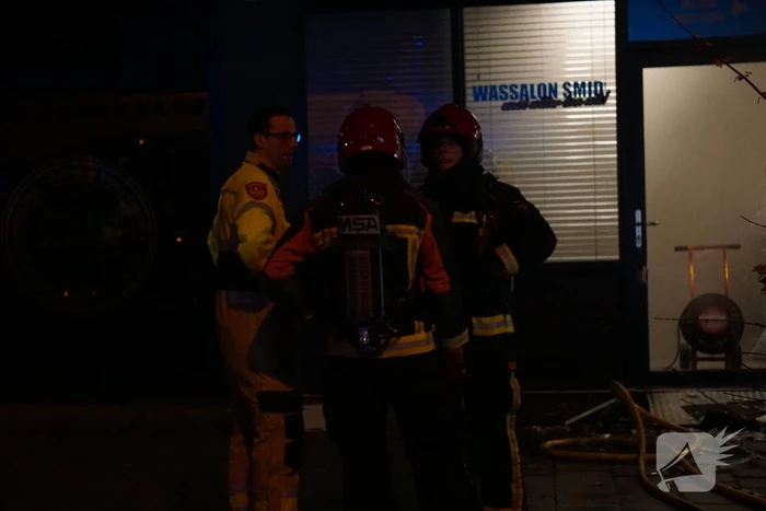 Veel rookontwikkeling bij brand in wasserette