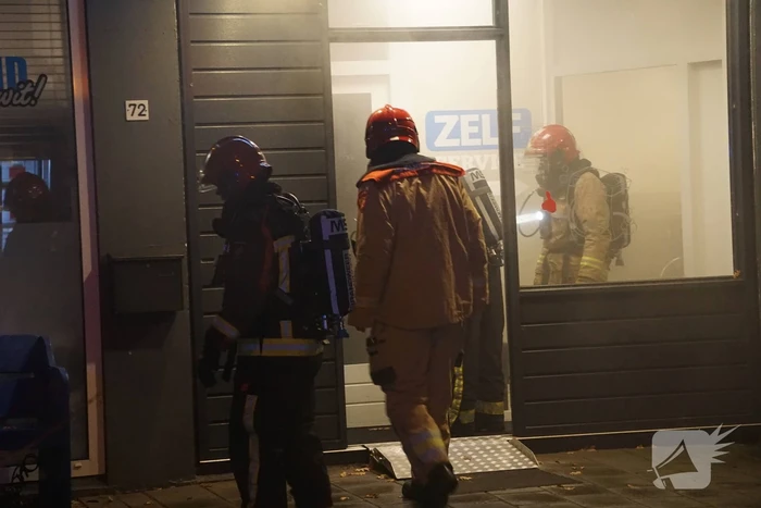 Veel rookontwikkeling bij brand in wasserette