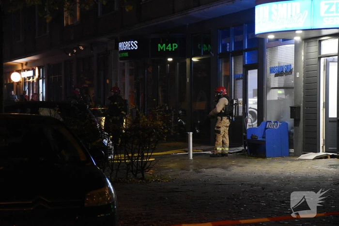 Veel rookontwikkeling bij brand in wasserette
