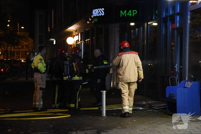 Veel rookontwikkeling bij brand in wasserette
