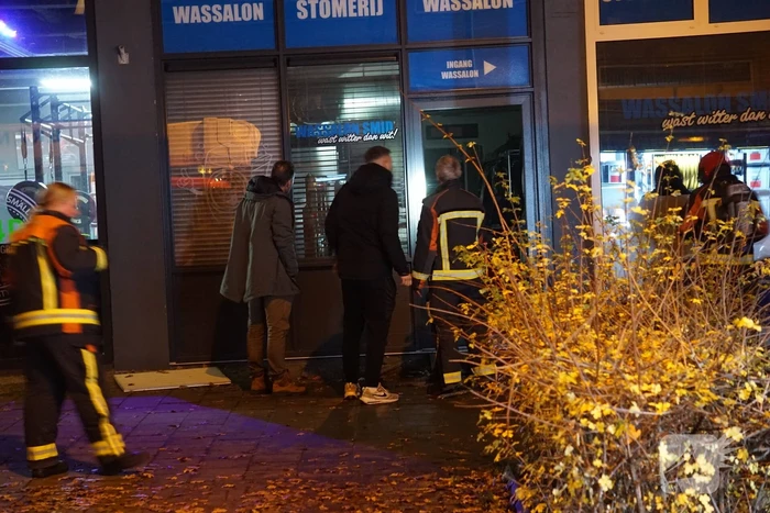 Veel rookontwikkeling bij brand in wasserette