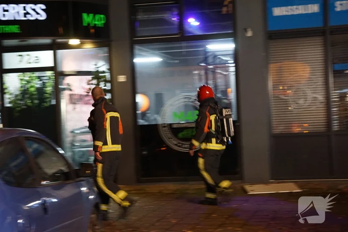 Veel rookontwikkeling bij brand in wasserette