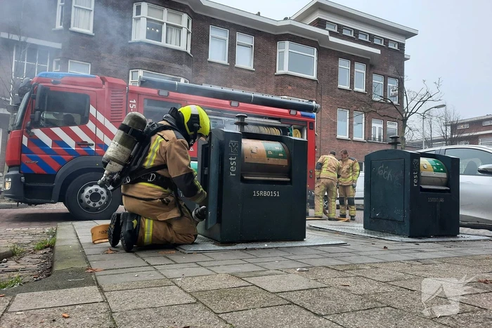 Flinke rookontwikkeling bij containerbrand