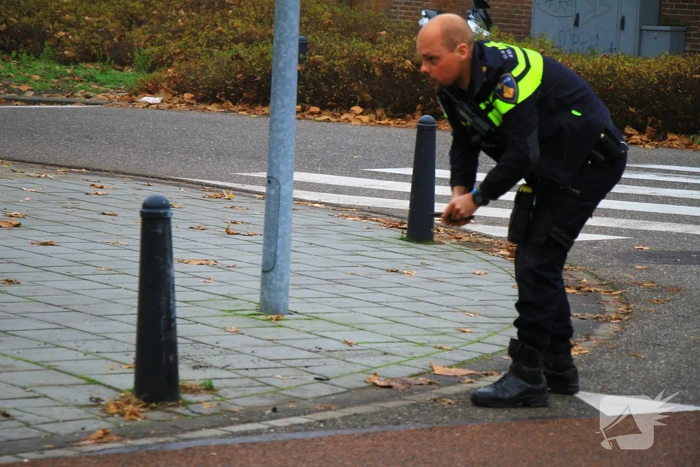 Auto klapt op paaltje