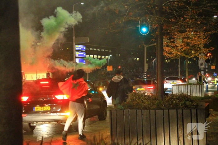 Veel feestvierders op straat na winst Marokko