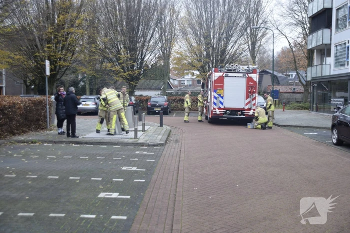 Brandweer vist sleutelbos op uit container