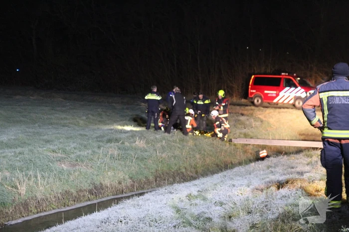Persoon op scootmobiel raakt te water