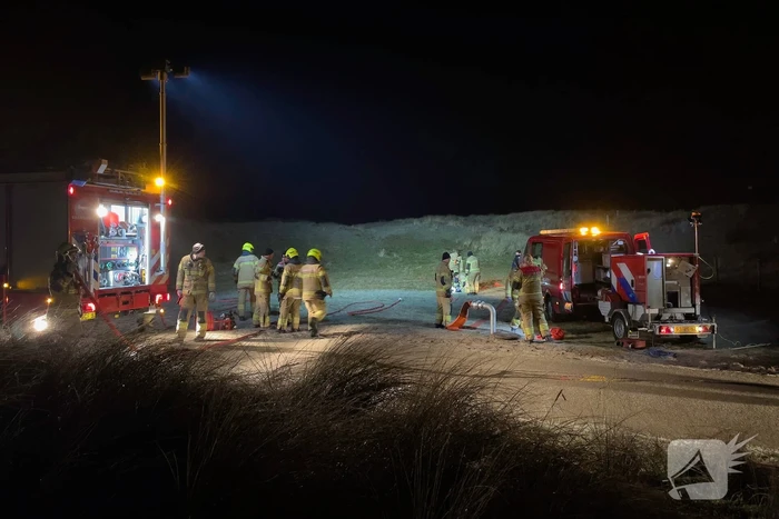 Grote brandweeroefening in duinen