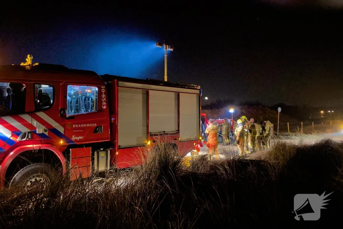 Grote brandweeroefening in duinen