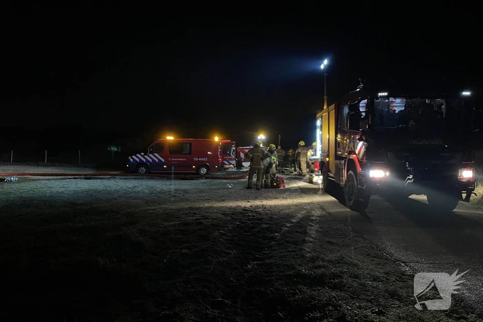 Grote brandweeroefening in duinen