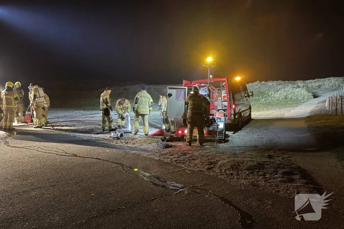 Grote brandweeroefening in duinen