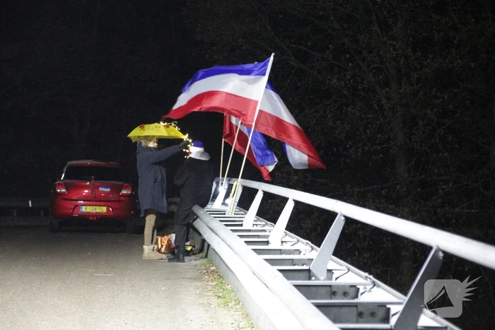 Demonstratie en ongeval op snelweg