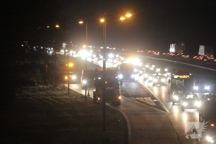 Demonstratie en ongeval op snelweg