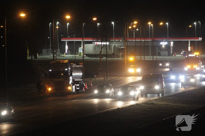 Demonstratie en ongeval op snelweg