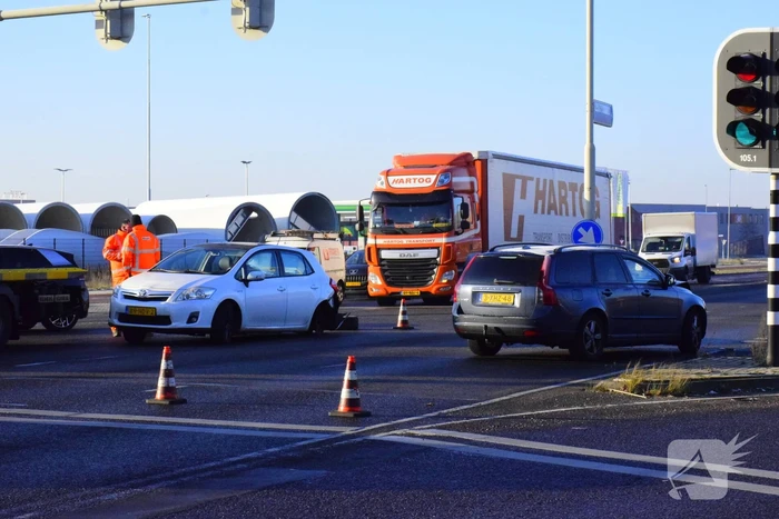Flinke schade bij botsing op afrit
