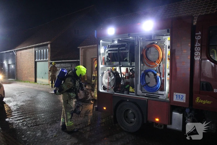 Wasdroger in brand in garage