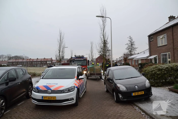 Veel rookontwikkeling bij brand in container