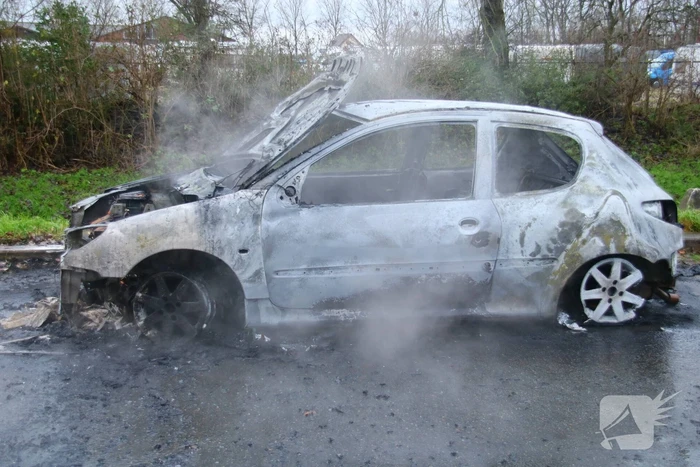Auto verwoest door brand
