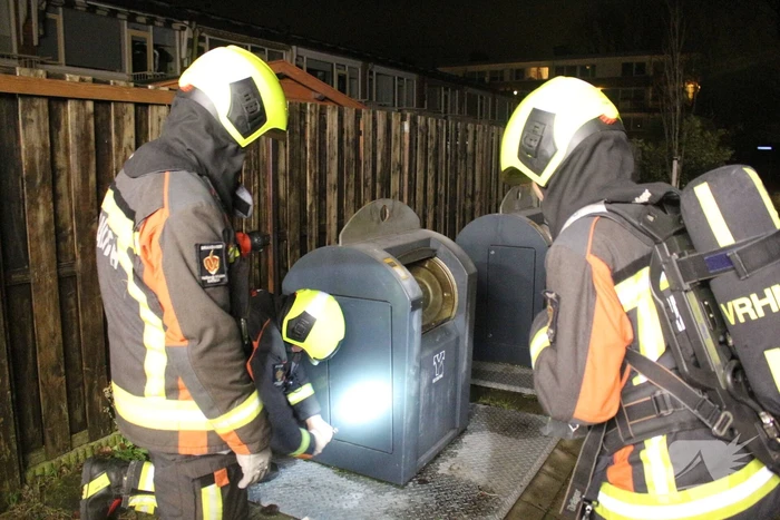 Zelfde container vier uur later weer in brand
