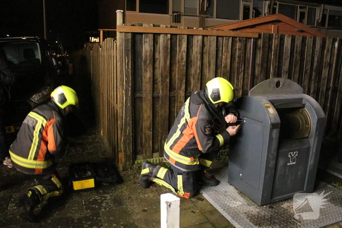 Zelfde container vier uur later weer in brand