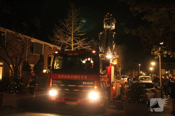 Veel bekijks bij brand in schoorsteen