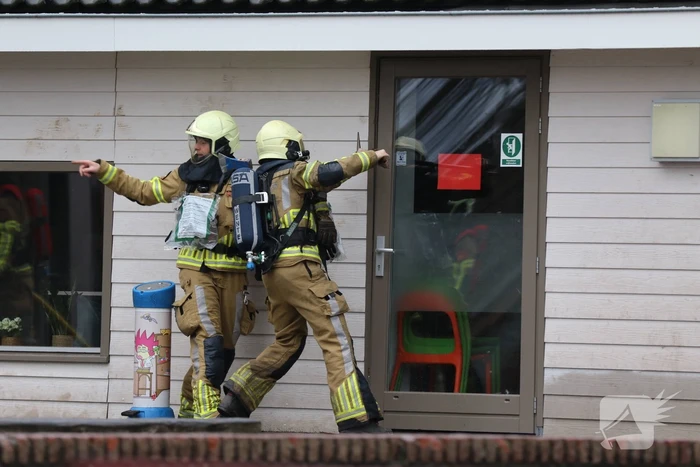 Flinke brand in dak van school
