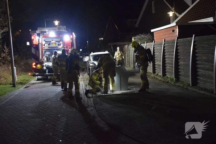 Container in brand gezet door vuurwerk