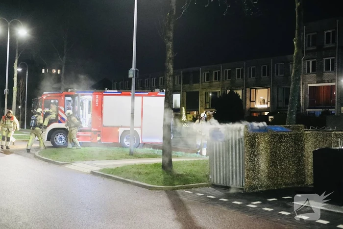 Brand in container geblust