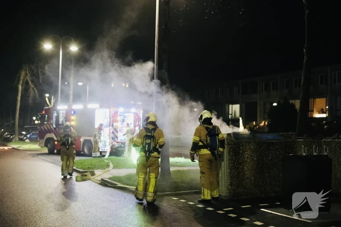 Brand in container geblust