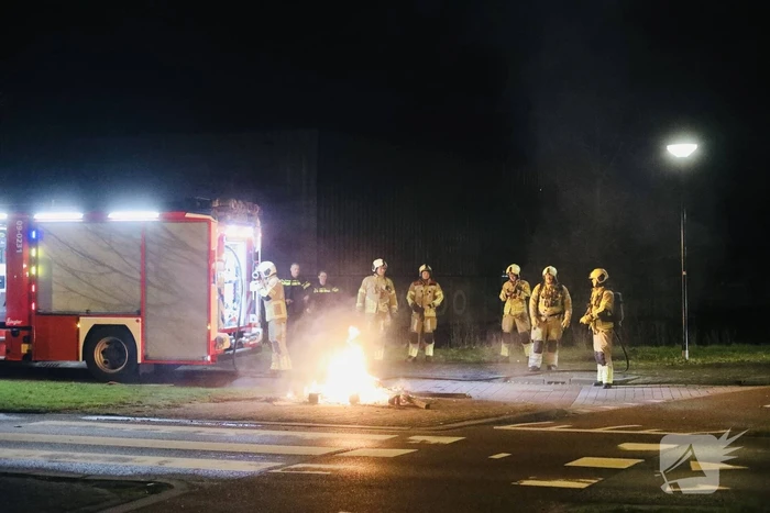 In brand gestoken pallets geblust