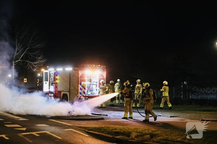 In brand gestoken pallets geblust