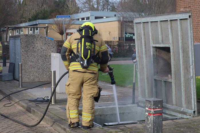 Brand in ondergrondse container