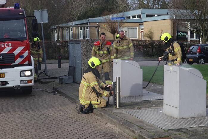 Brand in ondergrondse container